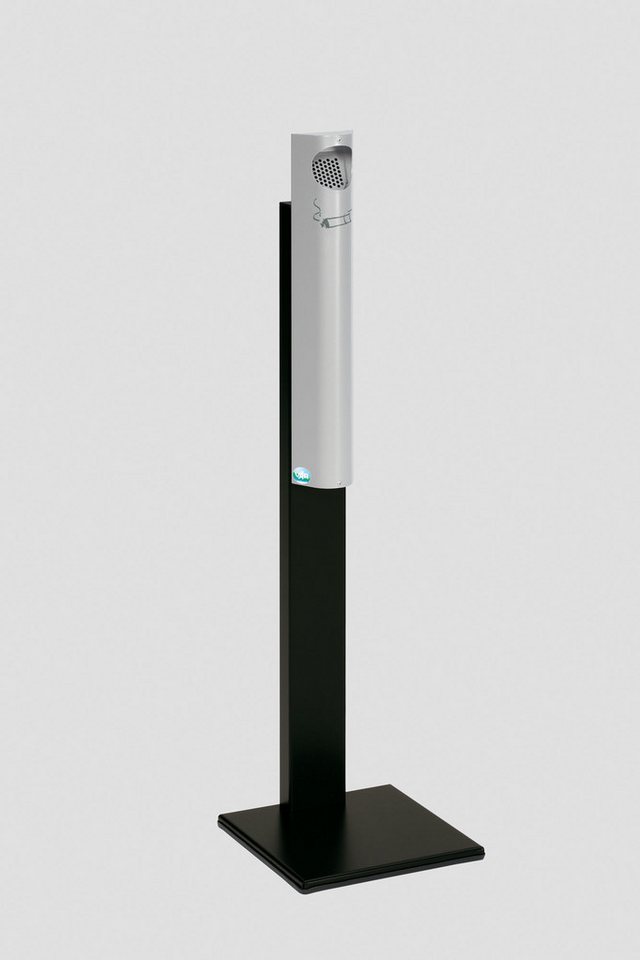 PROREGAL® Aschenbecher Praktischer Wandascher Abstreifblech Standfuß 3,5L 125x31x31cm Silber von PROREGAL®