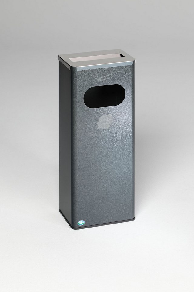 PROREGAL® Aschenbecher Robuster Kombiascher Edelstahl-Abdeckung 76x31x22cm Grau von PROREGAL®