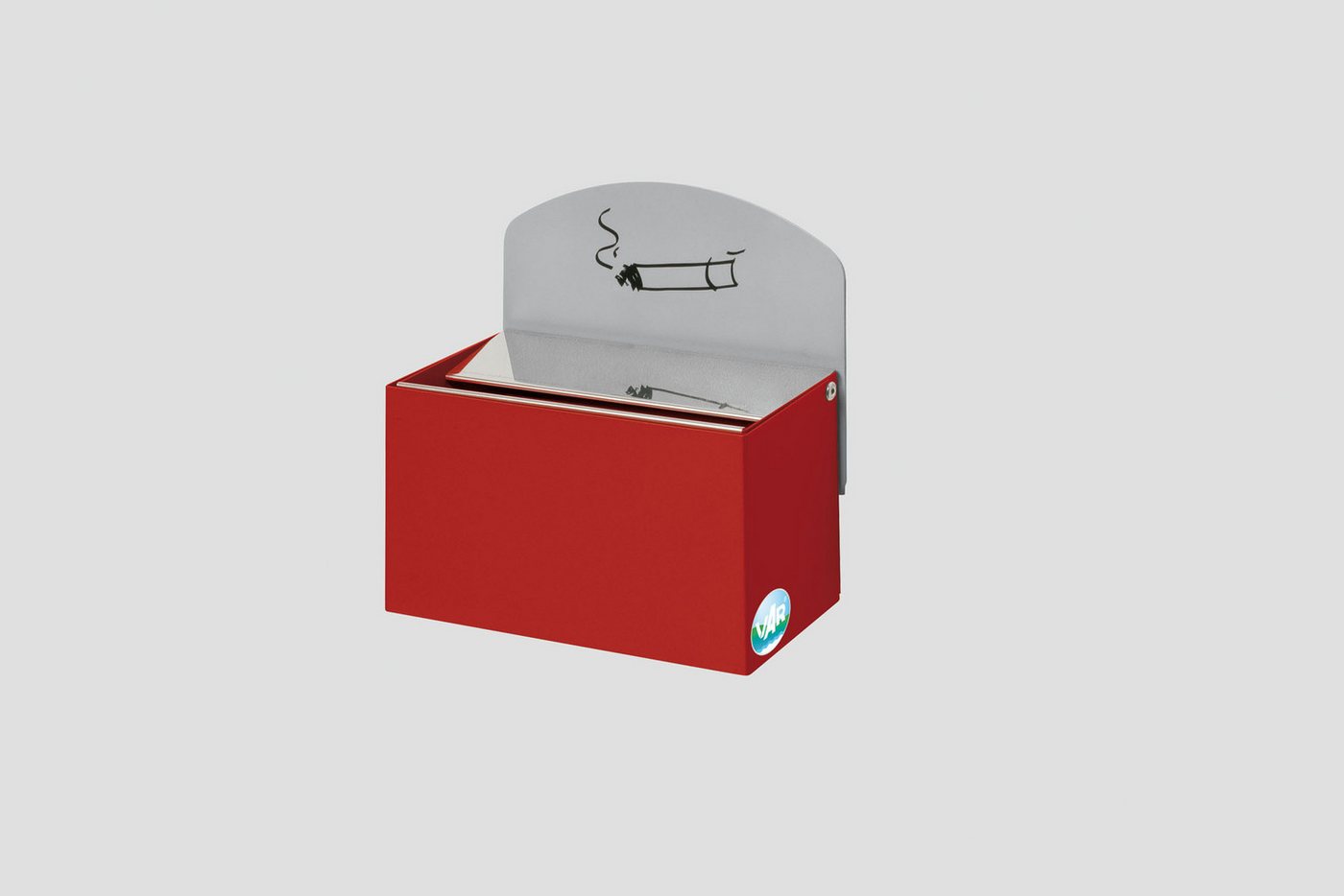 PROREGAL® Aschenbecher Robuster Wandascher Schild 0,4L 16x14x9,8cm Rot von PROREGAL®