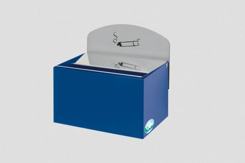 PROREGAL® Aschenbecher Robuster Wandascher Schild 0,8L 20x20x12,5cm Blau von PROREGAL®