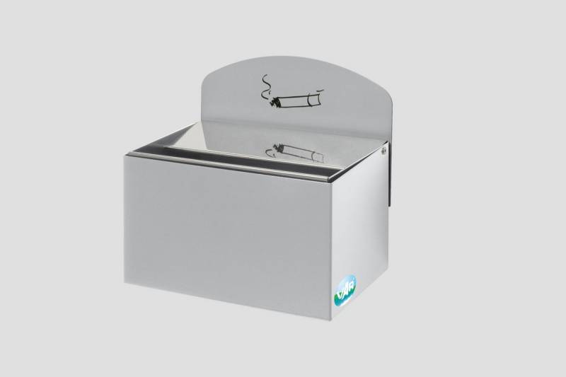 PROREGAL® Aschenbecher Robuster Wandascher Schild 0,8L 20x20x12,5cm Silber von PROREGAL®
