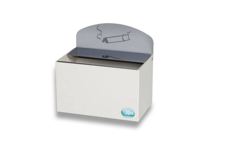 PROREGAL® Aschenbecher Robuster Wandascher Schild 0,8L 20x20x12,5cm Weiß von PROREGAL®