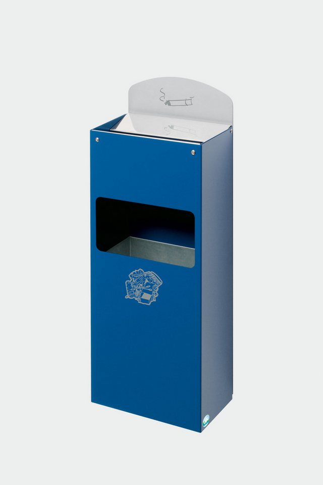 PROREGAL® Aschenbecher Robuster Wandascher Schild 4L 55x14,5x22cm Blau von PROREGAL®