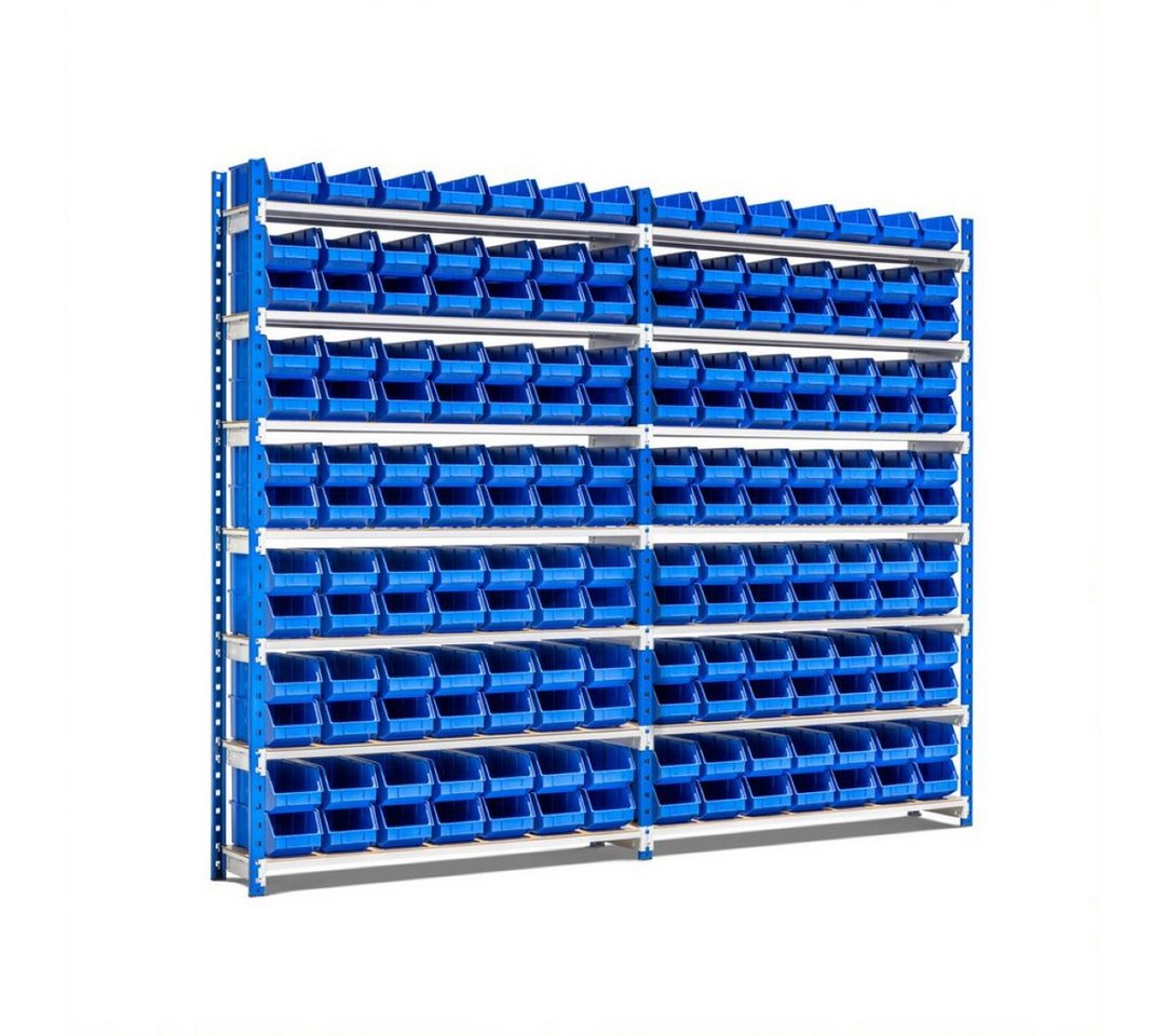 PROREGAL® Aufbewahrungsbox Fachbodenregal MAXIMUS mit 182x Boxen à 4,6L 200x250x30cm 7 Ebenen von PROREGAL®