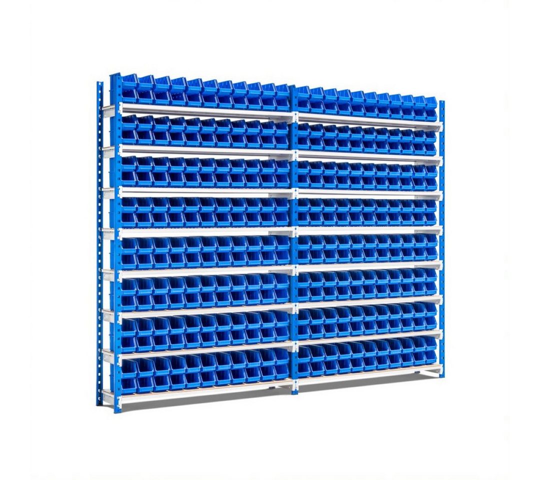 PROREGAL® Aufbewahrungsbox Fachbodenregal MAXIMUS mit 352x Boxen à 2L 200x250x30cm 8 Ebenen von PROREGAL®