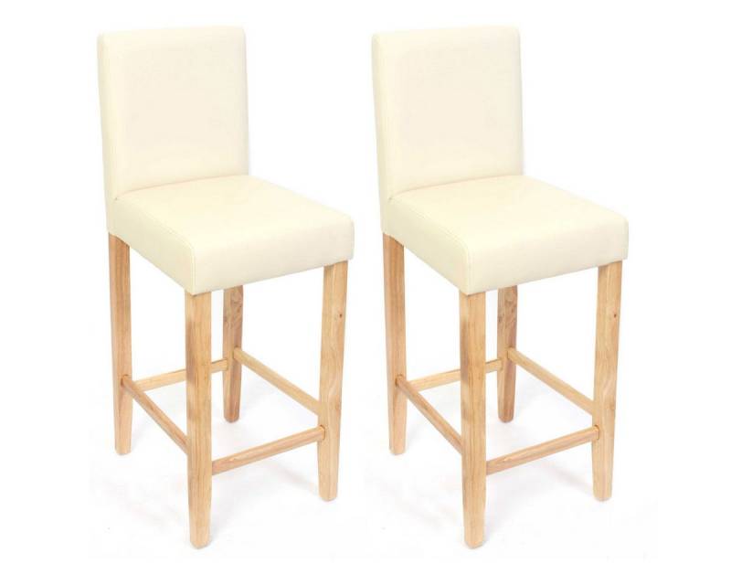 PROREGAL® Barhocker 2er-Set Barhocker gepolstert mit Lehne Kunstleder Schwarz, Bequem, sicher und modern mit pratischer Fußablage von PROREGAL®