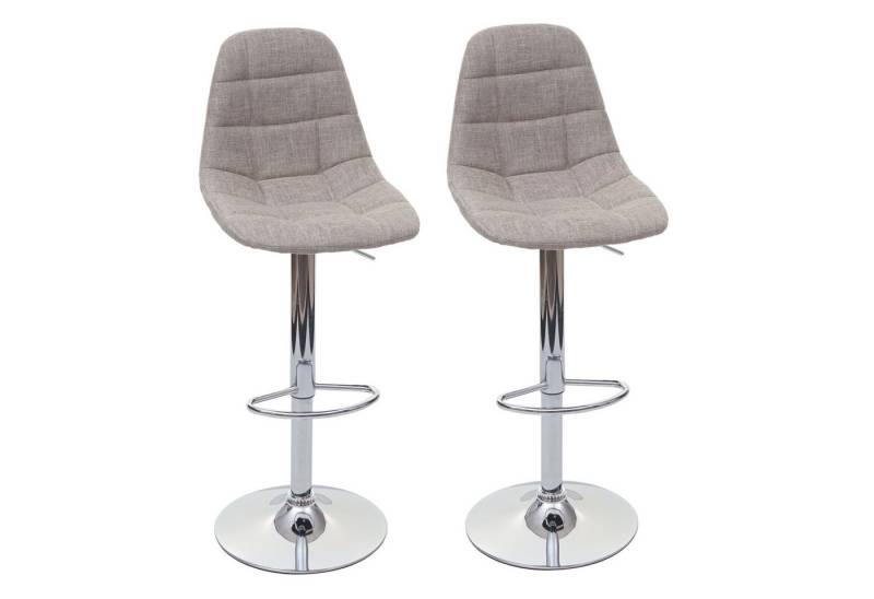 PROREGAL® Barhocker 2x Barhocker gepolstert mit Lehne Sitzhöhe 61cm Creme-grau Textil von PROREGAL®