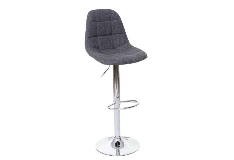 PROREGAL® Barhocker 2x Barhocker gepolstert mit Lehne Sitzhöhe 61cm Grau Textil von PROREGAL®
