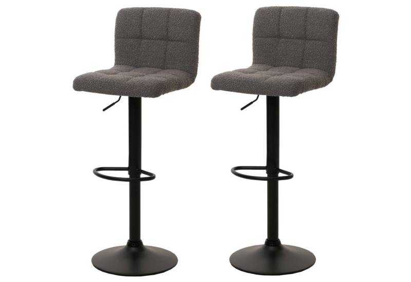 PROREGAL® Barhocker 2x Barhocker mit Lehne Sitzhöhe 63-83cm drehbar Stoff Dunkelgrau von PROREGAL®