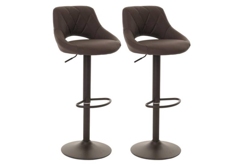 PROREGAL® Barhocker 2xBarhocker mit Lehne Sitzhöhe 60-82cm drehbar Kunstleder Metall Braun von PROREGAL®