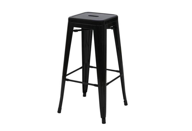 PROREGAL® Barhocker 4x Barhocker Sitzhöhe 77cm Metall stapelbar Schwarz Barstuhl von PROREGAL®