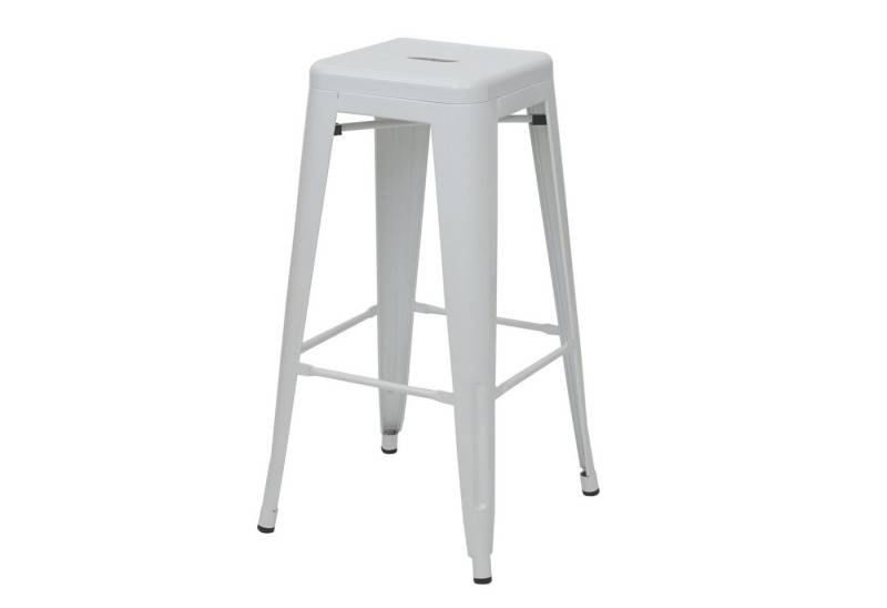 PROREGAL® Barhocker 4x Barhocker Sitzhöhe 77cm Metall stapelbar Weiß Barstuhl von PROREGAL®
