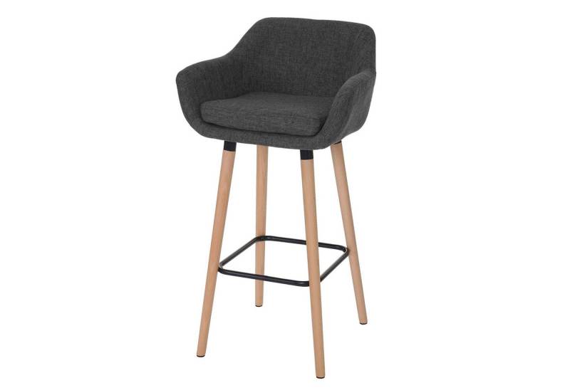 PROREGAL® Barhocker Barhocker Oslo mit Lehne Sitzhöhe 79cm Textil Dunkelgrau Barstuhl von PROREGAL®