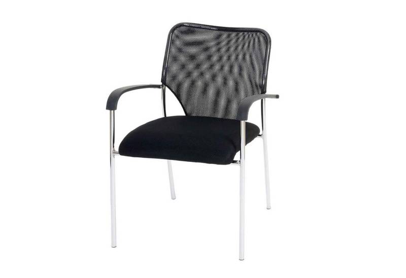 PROREGAL® Besucherstuhl 2x Besucherstuhl mit Lehne 83x55x60cm Stoff Schwarz Konferenzstuhl von PROREGAL®