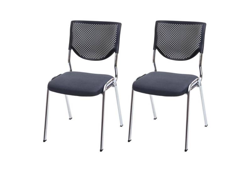 PROREGAL® Besucherstuhl 2xBesucherstuhl 83x49x58cm Stoff Dunkelgrau Konferenzstuhl stapelbar von PROREGAL®