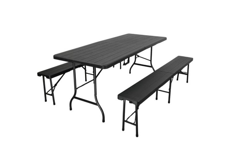 PROREGAL® Bierzeltgarnitur 1x Buffettisch 2x Bierbank klappbar 180cm 8 Personen Holz Optik von PROREGAL®