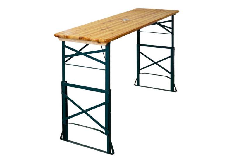 CHEFGASTRO® Bierzeltgarnitur Bierzelttisch höhenverstellbar & klappbar mit Schirmhalterung, HxBxT 90-116x170x50cm Stehtisch Bartisch lackiertes Holz 8 Personen von CHEFGASTRO®
