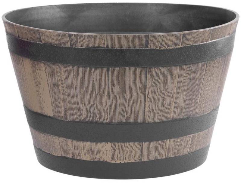 PROREGAL® Blumentopf Blumentopf 52x30cm Holz-effekt, Fass von PROREGAL®