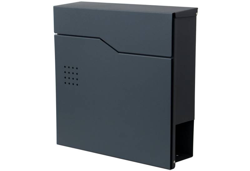 PROREGAL® Briefkasten Briefkasten HxBxT 37x37x11cm Wandbriefkasten Zeitungsfach anthrazit von PROREGAL®