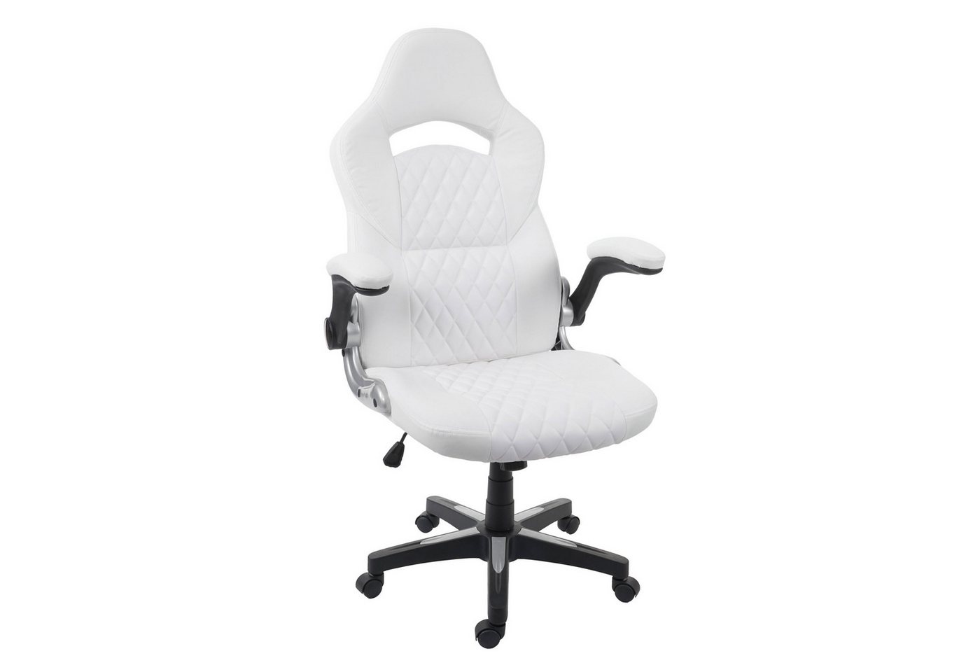 PROREGAL® Bürostuhl Bürostuhl 121x67x65cm Kunstleder Weiß Schreibtischstuhl von PROREGAL®