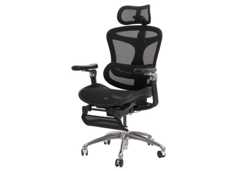 PROREGAL® Bürostuhl Bürostuhl 128x64x143cm ergonomisch Lordosenstütze Armlehnen Schwarz von PROREGAL®