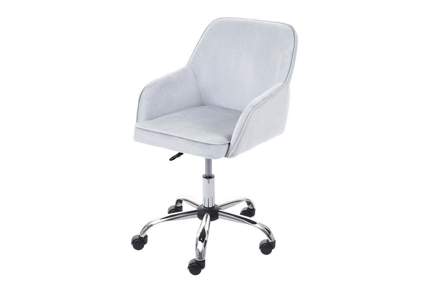 PROREGAL® Bürostuhl Bürostuhl 87x54x56cm Retro Design Samt Grau Schreibtischstuhl von PROREGAL®