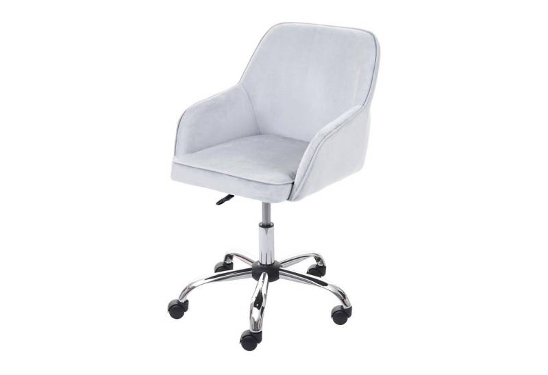 PROREGAL® Bürostuhl Bürostuhl 87x54x56cm Retro Design Samt Grau Schreibtischstuhl von PROREGAL®