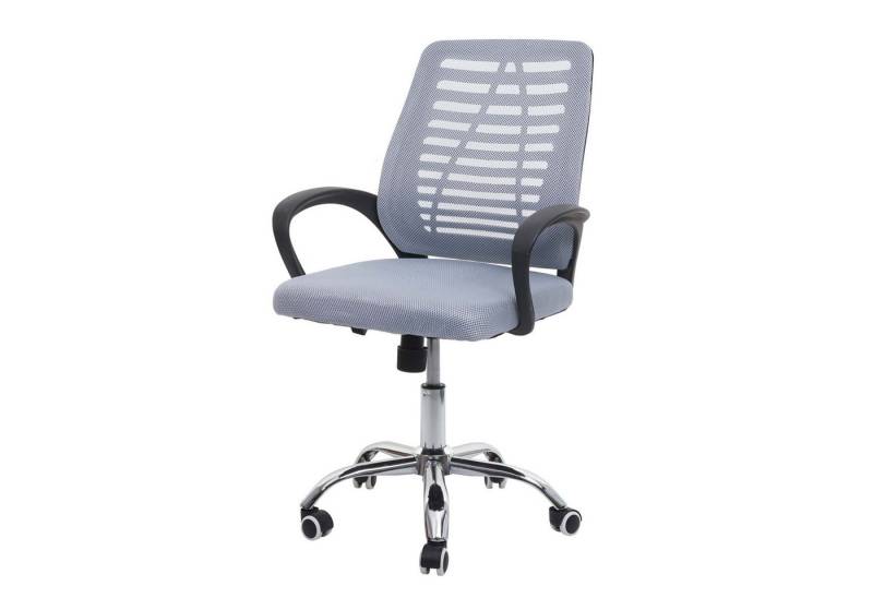 PROREGAL® Bürostuhl Bürostuhl 97x60x57cm ergonomische Rückenlehne Netzbezug Textil Grau von PROREGAL®