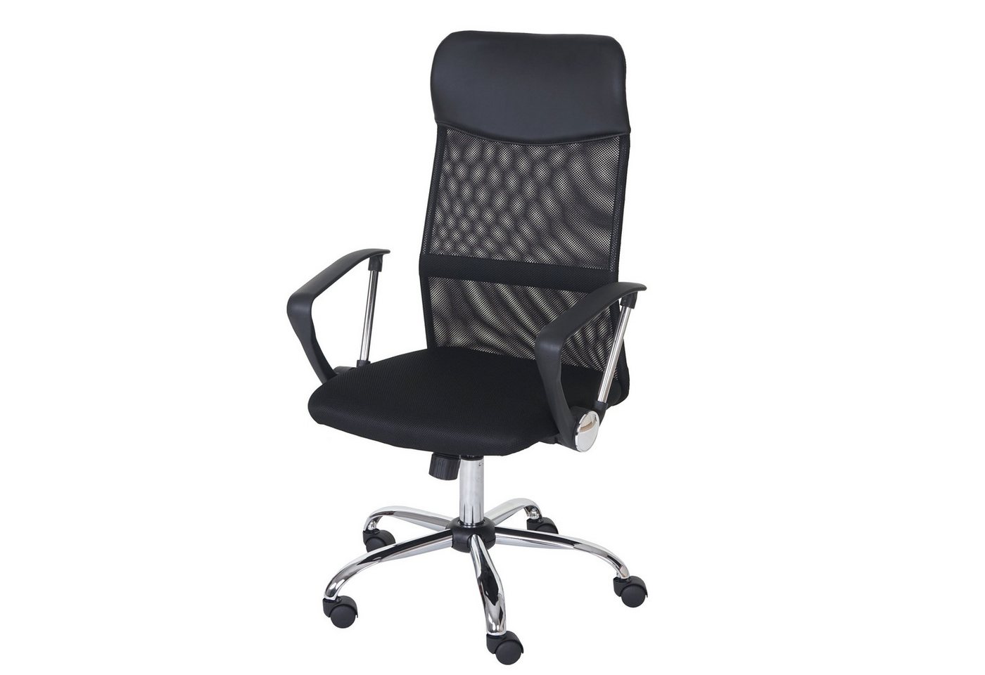 PROREGAL® Bürostuhl Bürostuhl Helsinki 121x67x60cm Kunstleder Textil Schwarz Drehstuhl von PROREGAL®