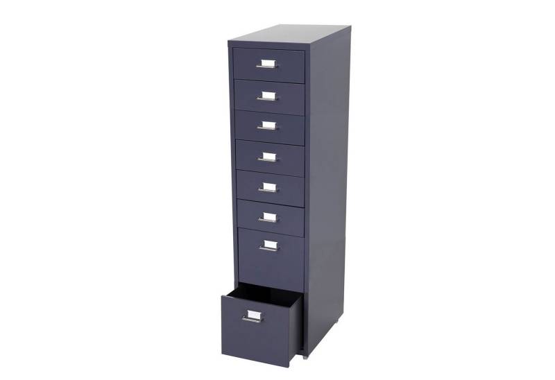 PROREGAL® Container Rollcontainer Housten 110x28x41cm 8 Schubladen Dunkelgrau Stahlschrank von PROREGAL®