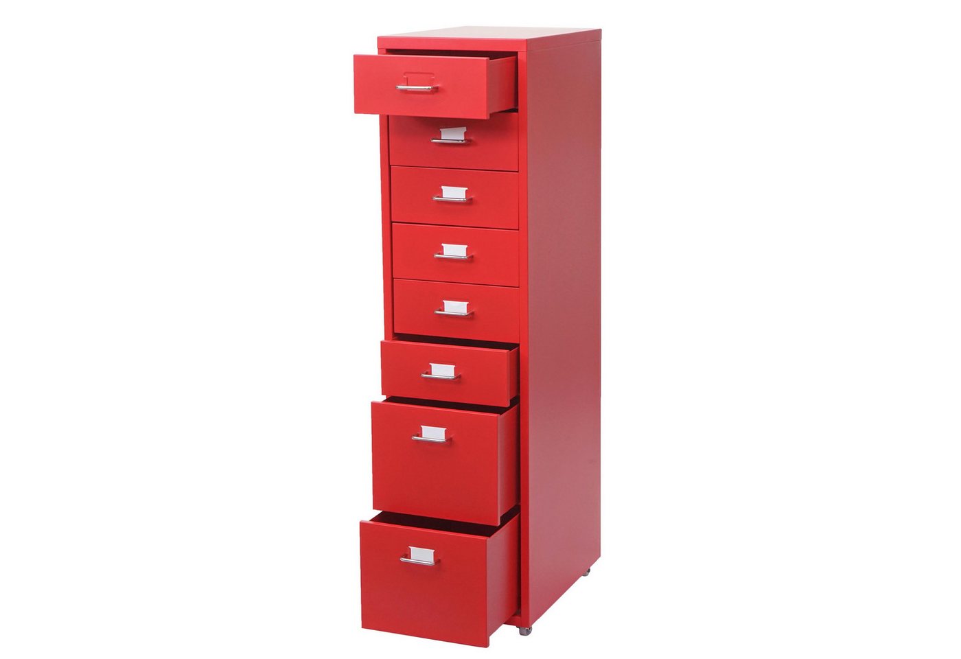 PROREGAL® Container Rollcontainer Housten 110x28x41cm 8 Schubladen Rot Stahlschrank von PROREGAL®