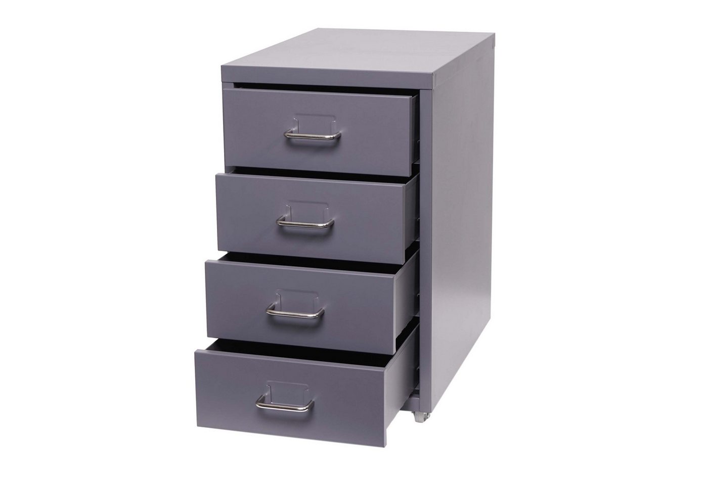 PROREGAL® Container Rollcontainer Housten 48x28x41cm 4 Schubladen Dunkelgrau Stahlschrank von PROREGAL®
