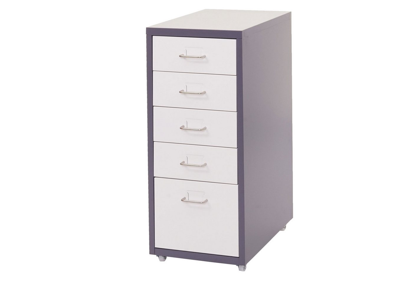 PROREGAL® Container Rollcontainer Housten 69x28x41cm 5 Schubladen Dunkelgrau Weiß von PROREGAL®