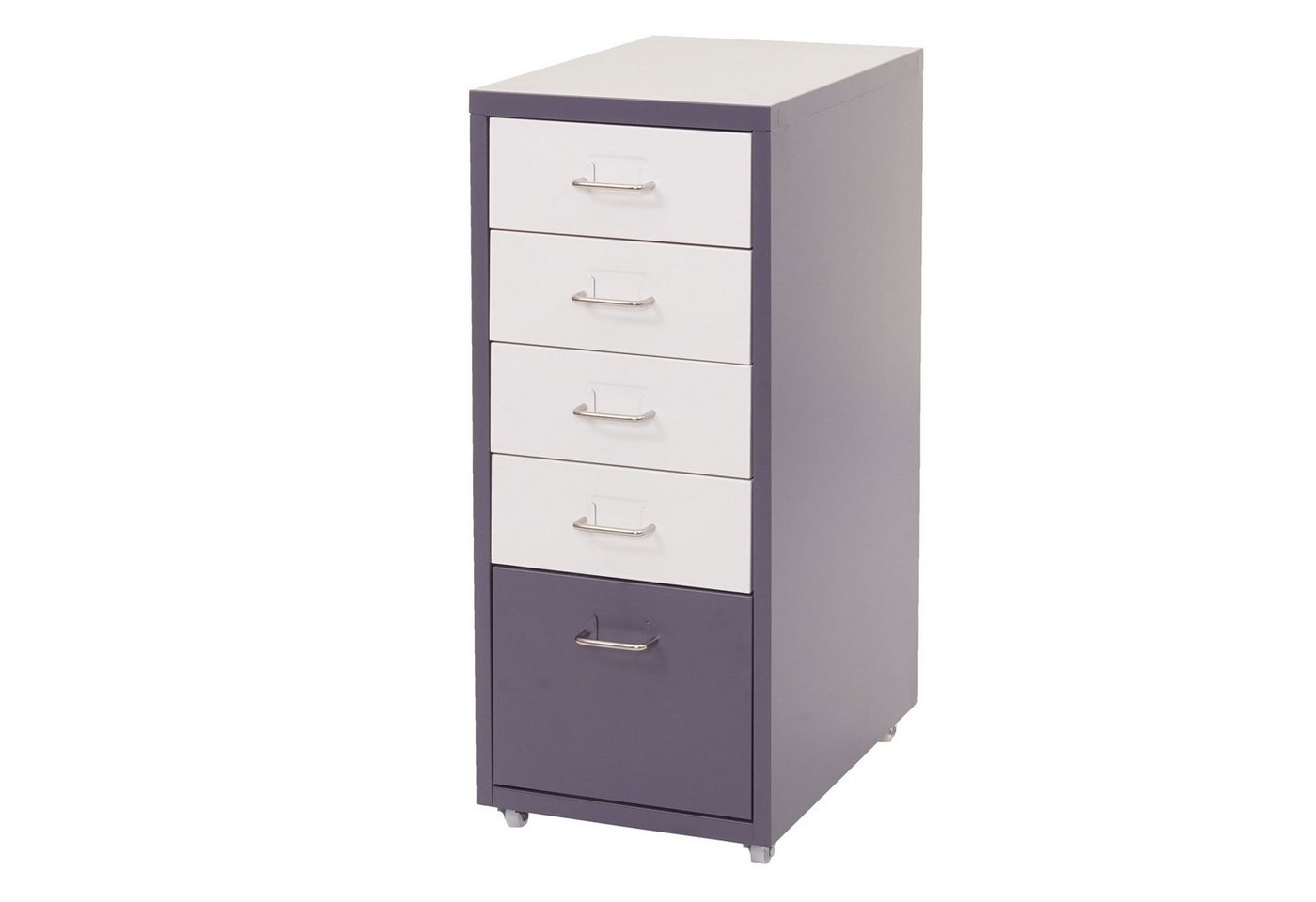 PROREGAL® Container Rollcontainer Housten 69x28x41cm 5 Schubladen Weiß-Dunkelgrau von PROREGAL®