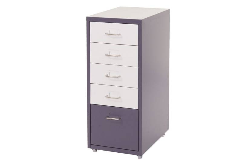 PROREGAL® Container Rollcontainer Housten 69x28x41cm 5 Schubladen Weiß-Dunkelgrau von PROREGAL®