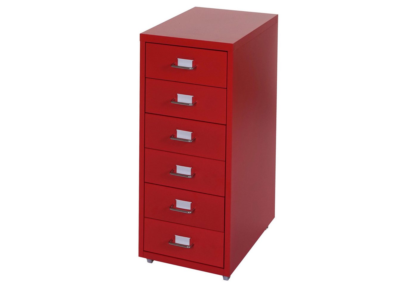 PROREGAL® Container Rollcontainer Housten 69x28x41cm 6 Schubladen Rot Stahlschrank von PROREGAL®