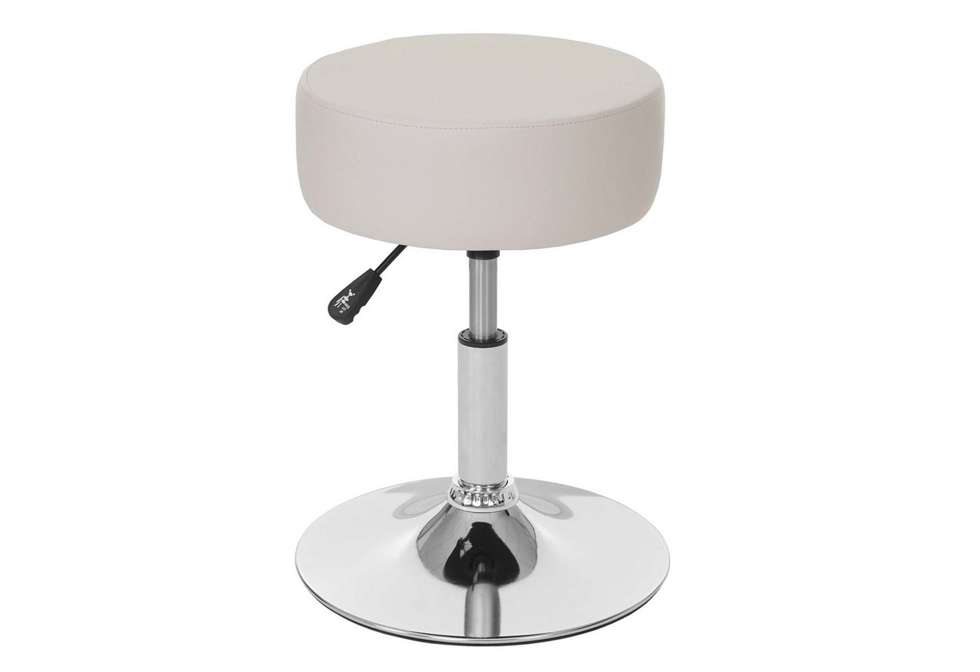 PROREGAL® Drehhocker 2x Hocker höhenverstellbar & drehbar Sitzhöhe 43-55cm Kunstleder Creme von PROREGAL®