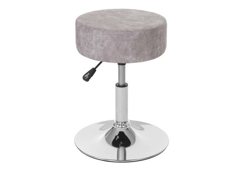 PROREGAL® Drehhocker 2x Hocker höhenverstellbar & drehbar Sitzhöhe 43-55cm vintage Grau, Höhenverstellbarer Sitzhocker Schminkhocker Sitzhöhe 45-57cm von PROREGAL®