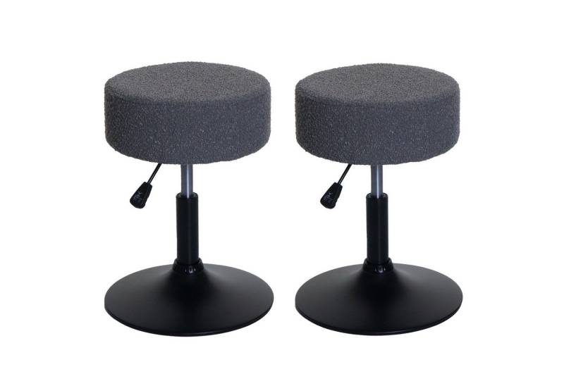 PROREGAL® Drehhocker 2x Hocker höhenverstellbar & drehbar Sitzhöhe 45-57cm Stoff Dunkelgrau (2 St), 360° drehbar & stufenlos höhenverstellbarer Sitzhocker Schminkhocker von PROREGAL®