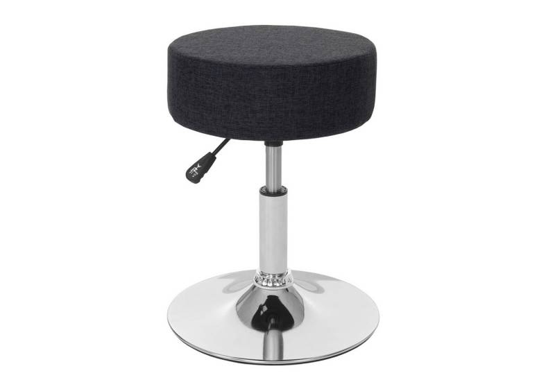 PROREGAL® Drehhocker Hocker höhenverstellbar & drehbar Sitzhöhe 43-55cm Stoff Dunkelgrau (1 St), 360° drehbar & stufenlos höhenverstellbarer Sitzhocker Schminkhocker von PROREGAL®