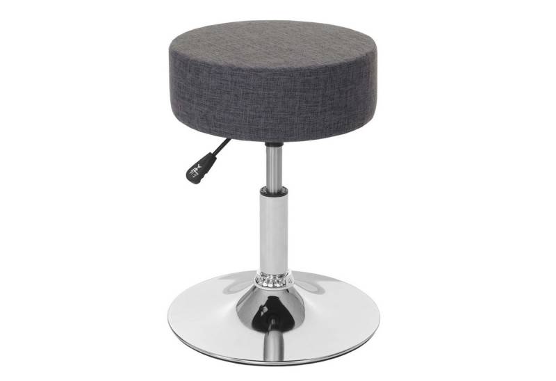 PROREGAL® Drehhocker Hocker höhenverstellbar & drehbar Sitzhöhe 43-55cm Textil Grau von PROREGAL®
