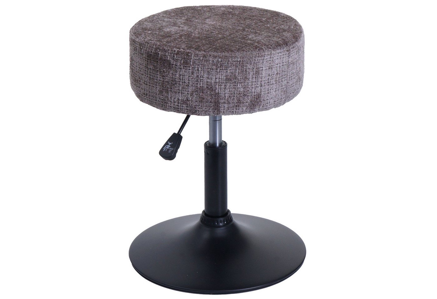 PROREGAL® Drehhocker Hocker höhenverstellbar & drehbar Sitzhöhe 45-57cm Stoff Braun (1 St), 360° drehbar & stufenlos höhenverstellbarer Sitzhocker Schminkhocker von PROREGAL®