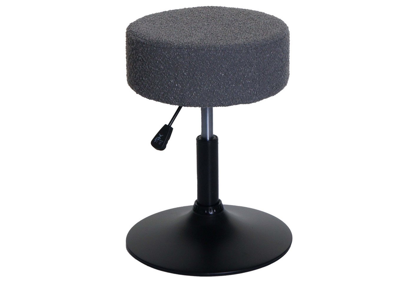 PROREGAL® Drehhocker Hocker höhenverstellbar & drehbar Sitzhöhe 45-57cm Stoff Dunkelgrau (1 St), 360° drehbar & stufenlos höhenverstellbarer Sitzhocker Schminkhocker von PROREGAL®
