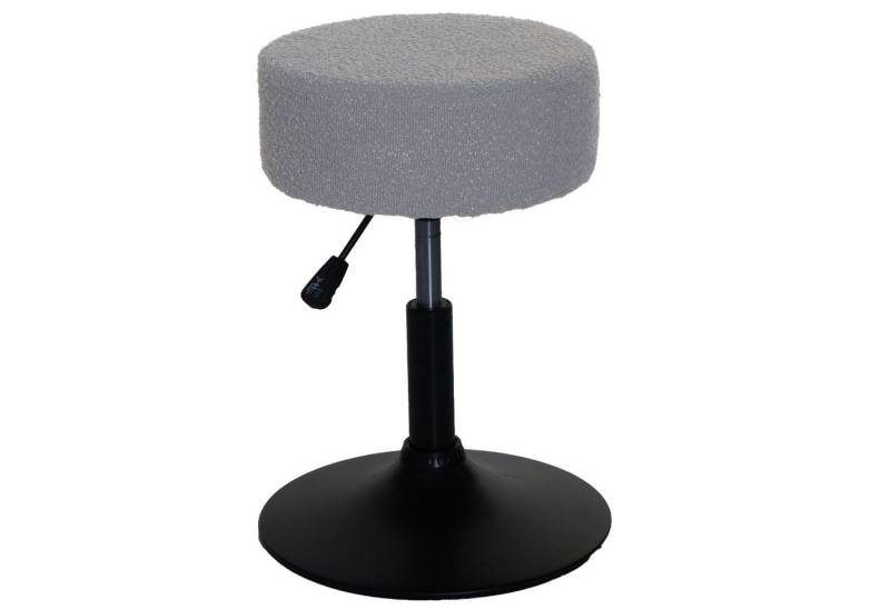 PROREGAL® Drehhocker Hocker höhenverstellbar & drehbar Sitzhöhe 45-57cm Stoff Grau (1 St), 360° drehbar & stufenlos höhenverstellbarer Sitzhocker Schminkhocker von PROREGAL®