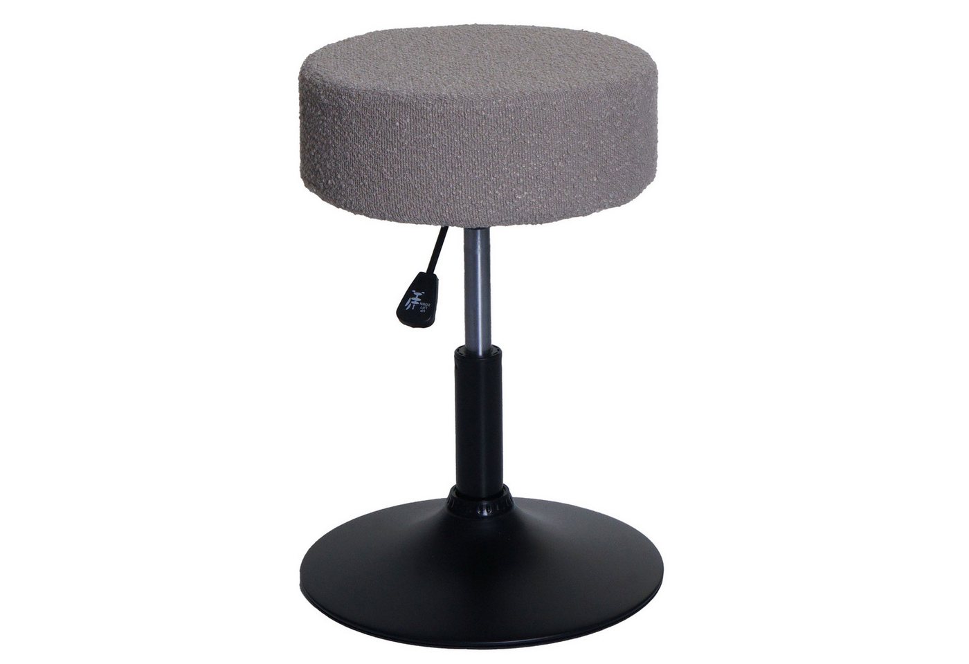 PROREGAL® Drehhocker Hocker höhenverstellbar & drehbar Sitzhöhe 45-57cm Stoff Taupe (1 St), 360° drehbar & stufenlos höhenverstellbarer Sitzhocker Schminkhocker von PROREGAL®