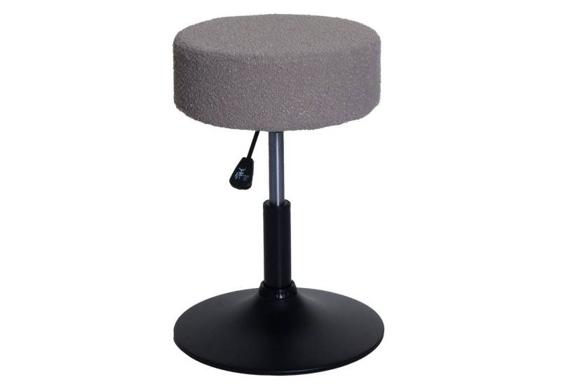 PROREGAL® Drehhocker Hocker höhenverstellbar & drehbar Sitzhöhe 45-57cm Stoff Taupe (1 St), 360° drehbar & stufenlos höhenverstellbarer Sitzhocker Schminkhocker von PROREGAL®