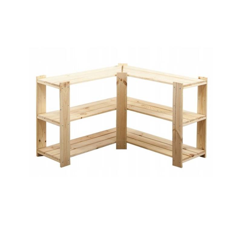 PROREGAL® Eckregal WOODLAND, HxBxT 64x80x50cm, Fachl. 120kg, 2 Ebenen, Kiefer, Natur von PROREGAL®