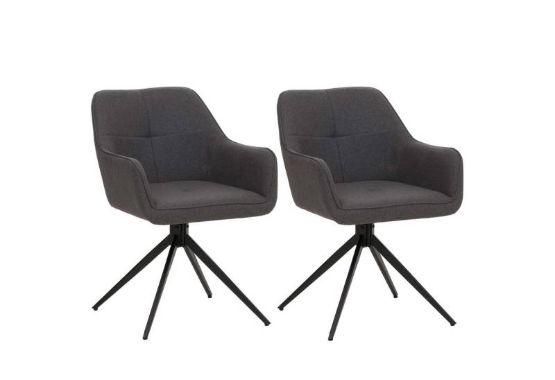PROREGAL® Esszimmerstuhl 2er-Set Esszimmerstuhl HxBxT 80x53x59cm Sitzhöhe 41cm Stoff Grau von PROREGAL®
