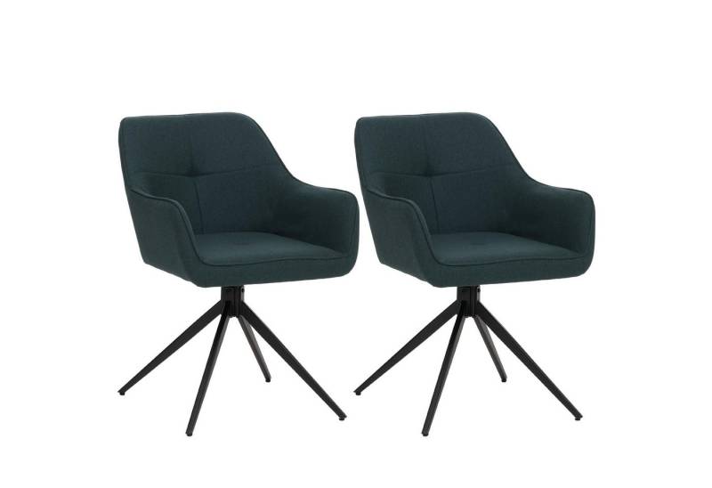 PROREGAL® Esszimmerstuhl 2er-Set Esszimmerstuhl HxBxT 80x53x59cm Sitzhöhe 41cm Stoff Grün von PROREGAL®