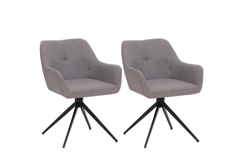 PROREGAL® Esszimmerstuhl 2er-Set Esszimmerstuhl HxBxT 80x53x59cm Sitzhöhe 41cm Stoff Hellgrau von PROREGAL®
